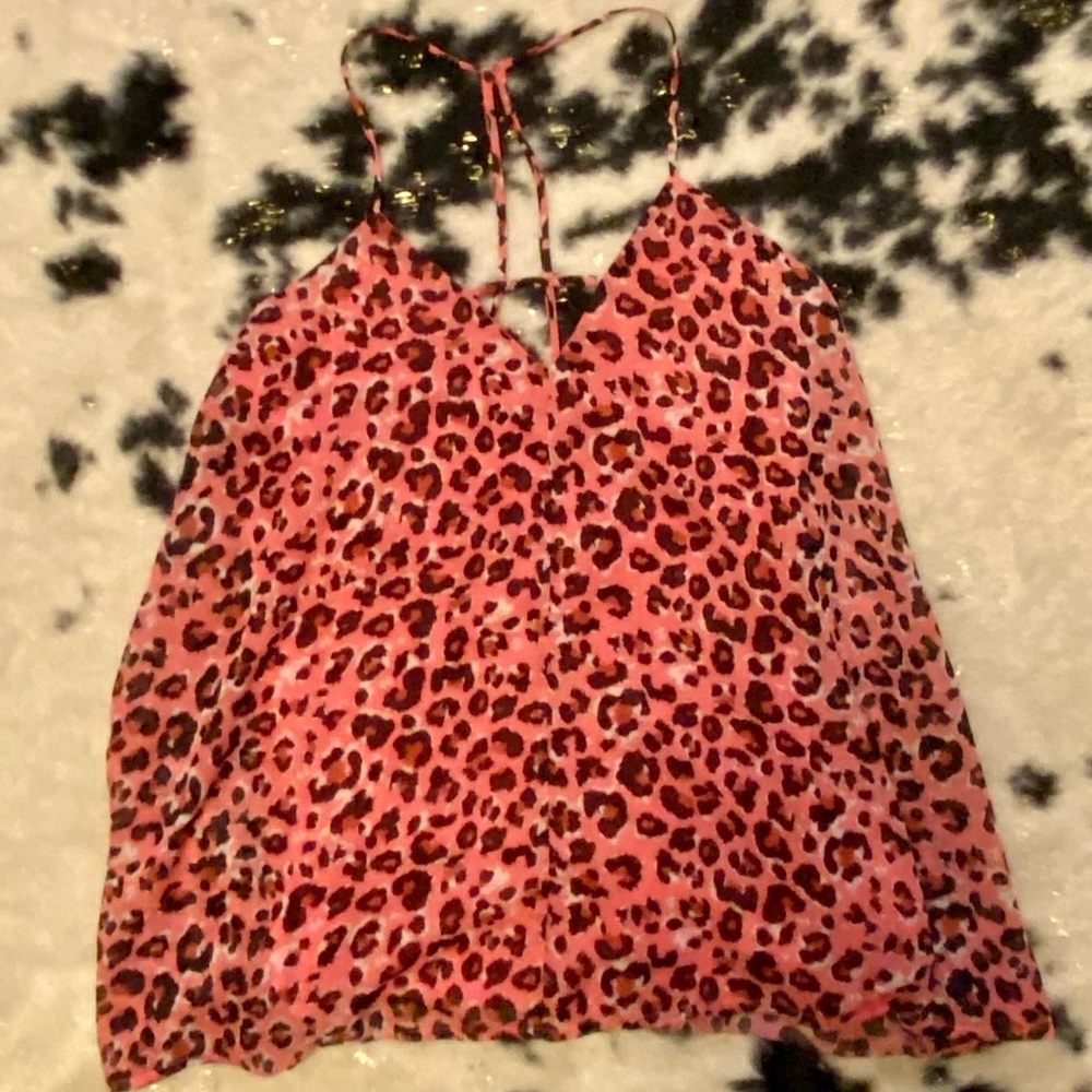 Pink and Black Leopard Print Strappy Cami by Alysa